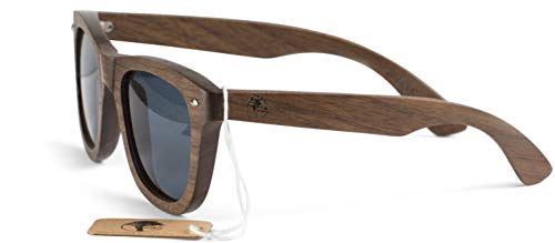 Gafas de sol de madera sólida real hechas a mano para hombres, lentes polarizadas con caja de regalo