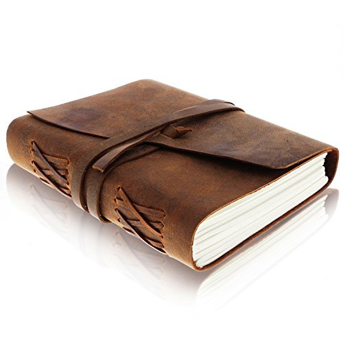 CUERO DIARIO Cuaderno de escritura - Antiguo Bloc de notas diario encuadernado en cuero hecho a mano