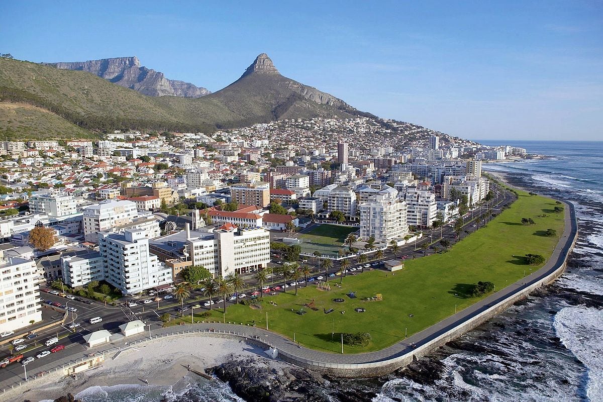 Vista aérea de Sea Point, Ciudad del Cabo Sudáfrica