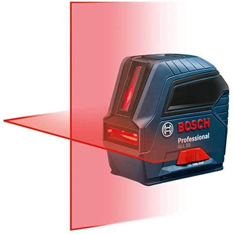 Nivel láser autonivelante de haz rojo de líneas cruzadas Bosch GLL 55