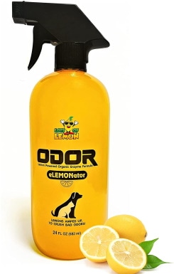 Un montón de eliminador de olores de mascotas de limón