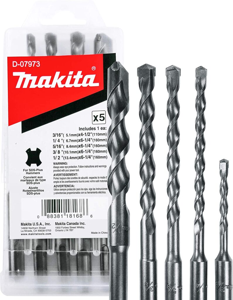 Makita 5 piezas - Juego de brocas SDS-Plus para martillos perforadores SDS+